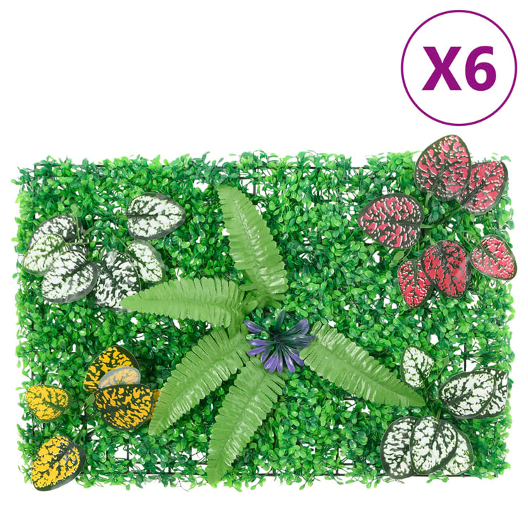 Vidaxl -Zaun mit künstlichen Pflanzen 6 ST 40x60 cm Grün