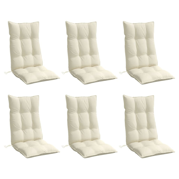 Vidaxl Stuhlkissen 6 St. hoher Rücken Oxford Fabric Crème farbig