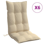 VIDAXL STUHR Kissen 6 St. hoher Rücken Oxford Fabric Beige - afbeelding 2