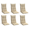 VIDAXL STUHR Kissen 6 St. hoher Rücken Oxford Fabric Beige