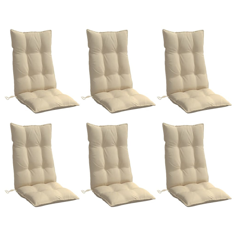 VIDAXL STUHR Kissen 6 St. hoher Rücken Oxford Fabric Beige