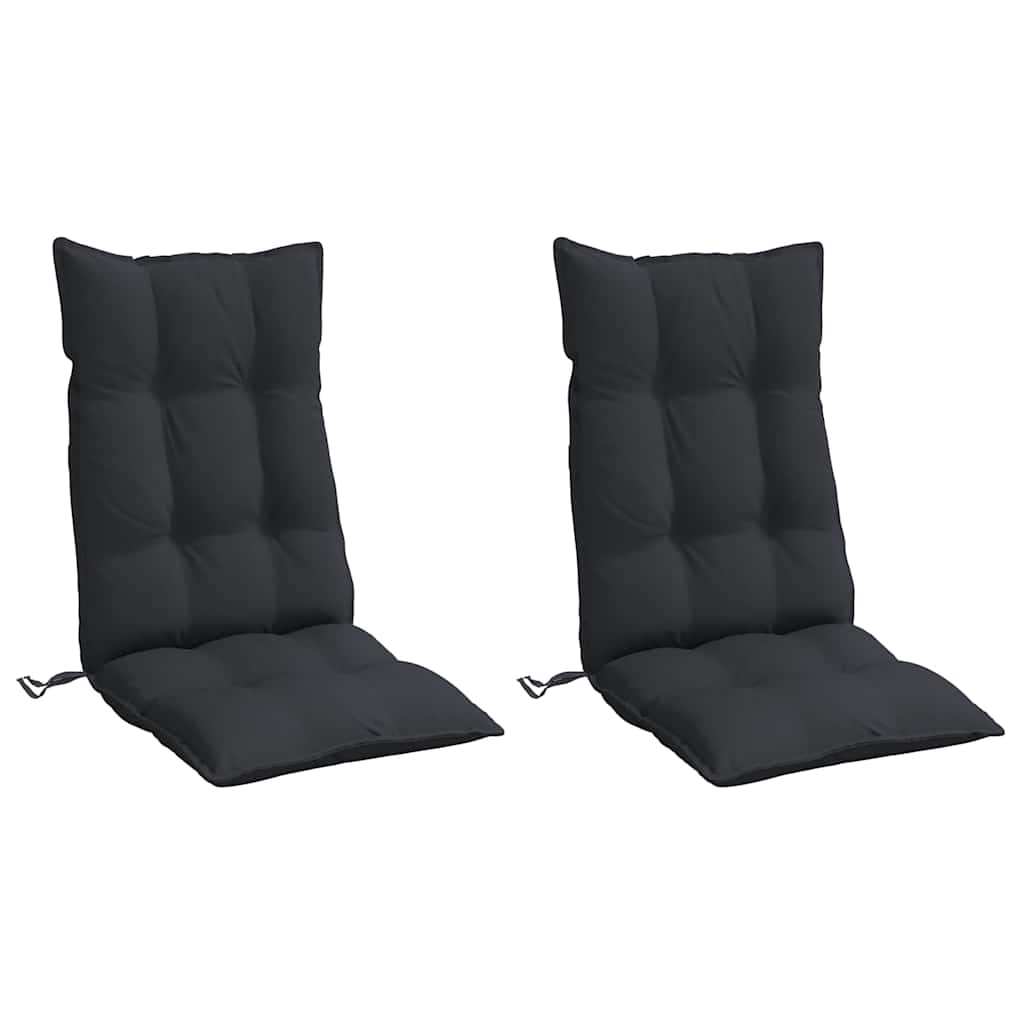 Vidaxl -Stuhlkissen 2 St hoher Rücken Oxford Stoff schwarz