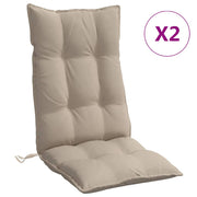 Vidaxl Stuhlkissen 2 St hohe Rücken Oxford Fabric Taupe - afbeelding 2