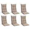 VIDAXL STUHR Kissen 6 St. hoher Rücken Oxford Stofftaupe