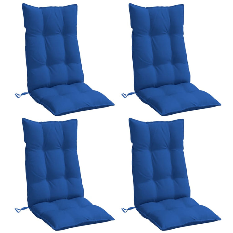 VIDAXL STUHR Kissen 4 St hoher Rücken Oxford Fabric Royal Blue