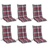 Vidaxl Stuhlkissen 6 St hohe Rückenfenster Muster Oxford Fabric rot - afbeelding 3