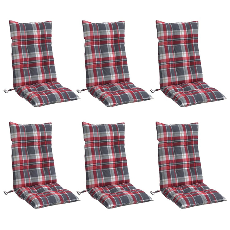 Vidaxl Stuhlkissen 6 St hohe Rückenfenster Muster Oxford Fabric rot