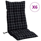 VIDAXL STUHR Kissen 6 St hoher Diamantmuster Oxford Stoff schwarz - afbeelding 2