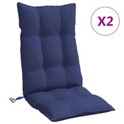 Vidaxl Stuhlkissen 2 St hoher Rücken Oxford Stoff Marine Blau - afbeelding 2