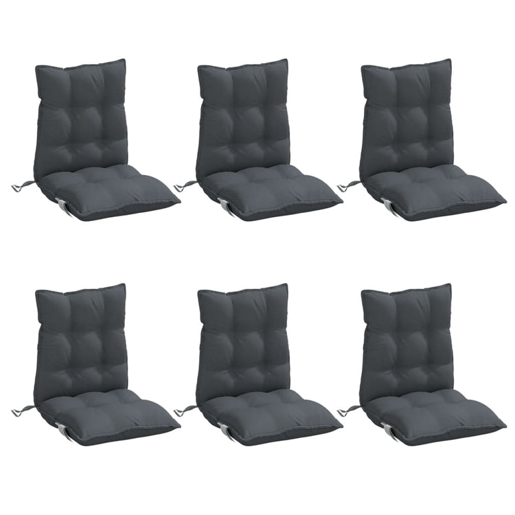 VIDAXL -Stuhlkissen 6 Stcs Low Back Oxford Fabric Anthrazit -gelenkt