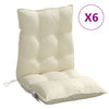 VIDAXL -Stuhlkissen 6 Stcs Low Back Oxford Fabric Crème -Colored