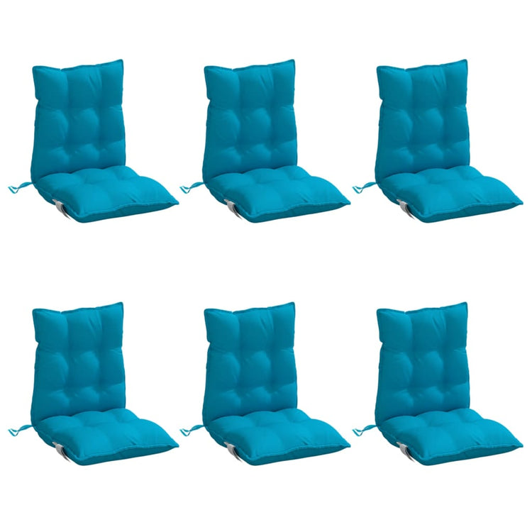 Vidaxl -Stuhlkissen 6 Stcs Low Back Oxford Fabric Hell Blau