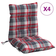 VIDAXL STUHR Kissen 4 ST LOW Rückenfenster Muster Oxford Fabric rot - afbeelding 2