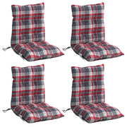 VIDAXL STUHR Kissen 4 ST LOW Rückenfenster Muster Oxford Fabric rot - afbeelding 3