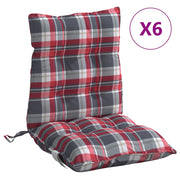 Vidaxl Stuhlkissen 6 Stcs Low -Rücken -Fenstermuster Oxford Fabric rot - afbeelding 2
