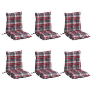 Vidaxl Stuhlkissen 6 Stcs Low -Rücken -Fenstermuster Oxford Fabric rot - afbeelding 3