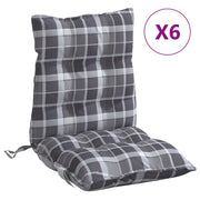 Vidaxl Stuhlkissen 6 Stcs Low -Rücken -Fenstermuster Oxford Stoff grau - afbeelding 2