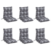 Vidaxl Stuhlkissen 6 Stcs Low -Rücken -Fenstermuster Oxford Stoff grau - afbeelding 3