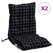 Vidaxl Stuhlkissen 2 Stcs Low -Rücken -Fenstermuster Oxford Stoff schwarz - afbeelding 2