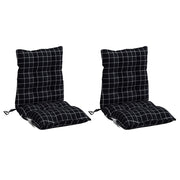 Vidaxl Stuhlkissen 2 Stcs Low -Rücken -Fenstermuster Oxford Stoff schwarz - afbeelding 3