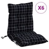 Vidaxl Stuhlkissen 6 Stcs Low -Rücken -Fenstermuster Oxford Stoff schwarz - afbeelding 2