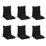 Vidaxl Stuhlkissen 6 Stcs Low -Rücken -Fenstermuster Oxford Stoff schwarz - afbeelding 3