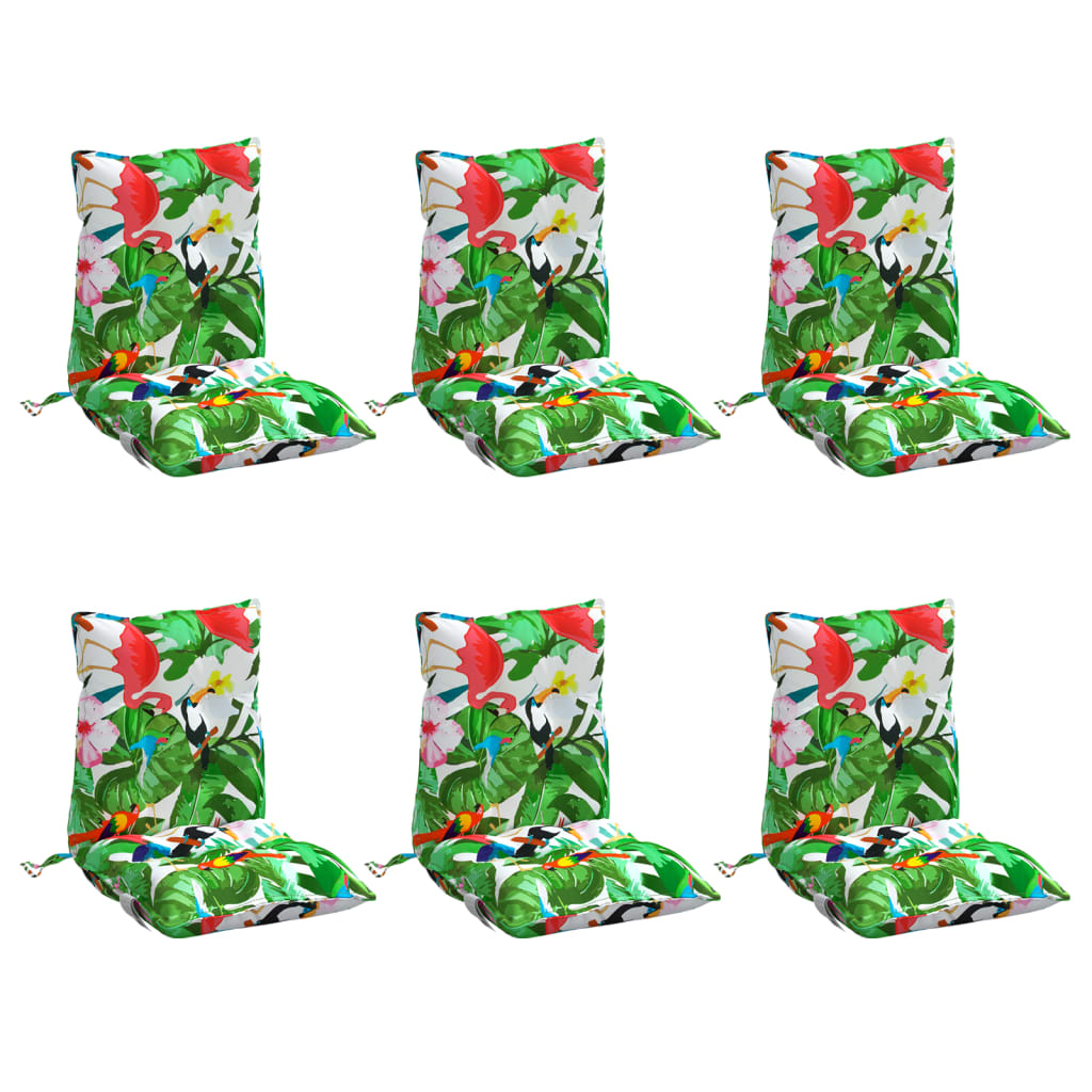 Vidaxl -Stuhlkissen 6 Stcs Low Back Oxford Fabric Multi -Colored