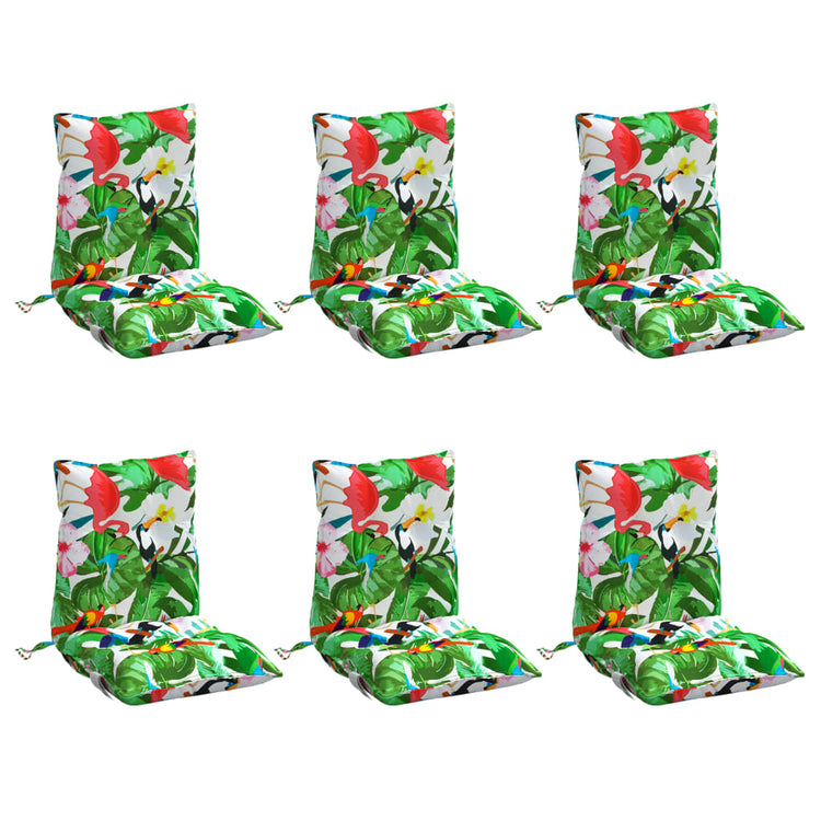 Vidaxl -Stuhlkissen 6 Stcs Low Back Oxford Fabric Multi -Colored