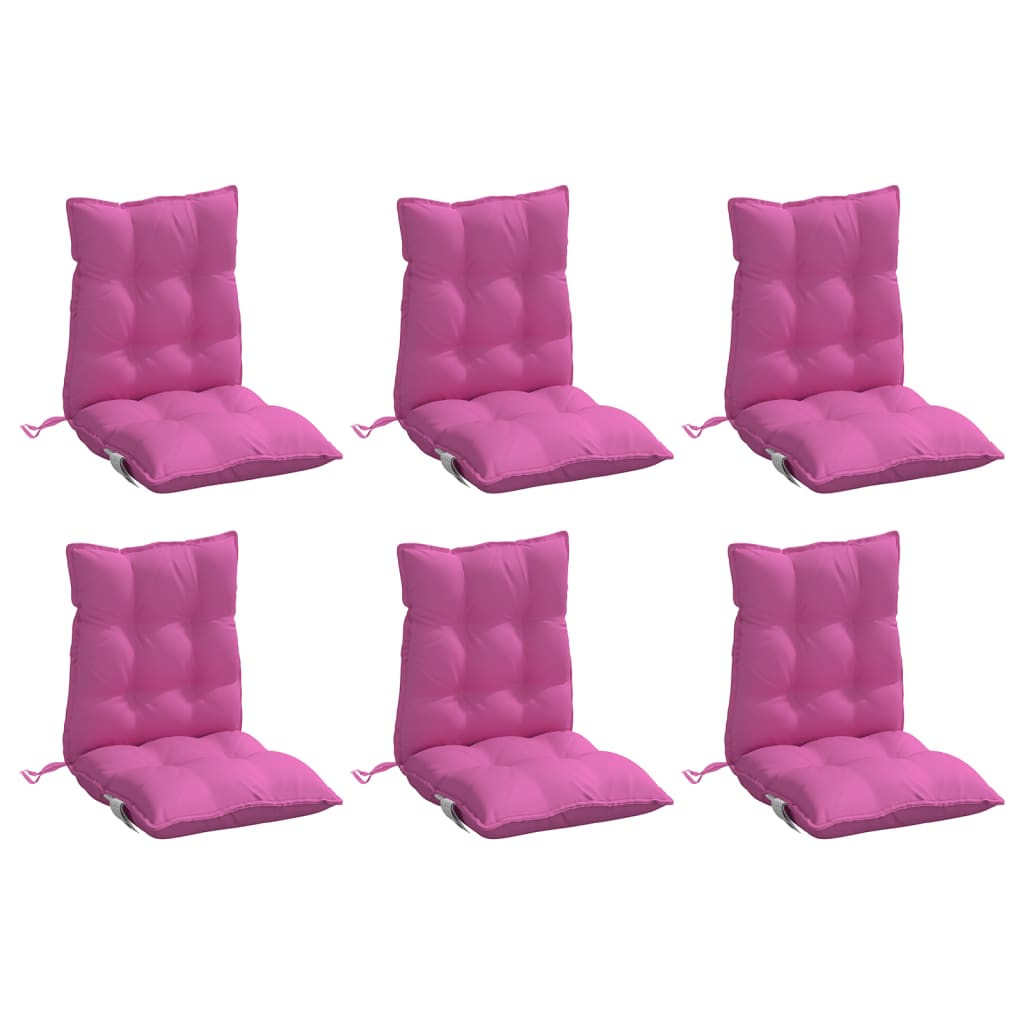 Vidaxl Stuhlkissen 6 Stcs Low Back Oxford Fabric Pink Pink