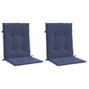 Vidaxl Stuhlkissen 2 Stcs Low Back Fabric Navy Blau