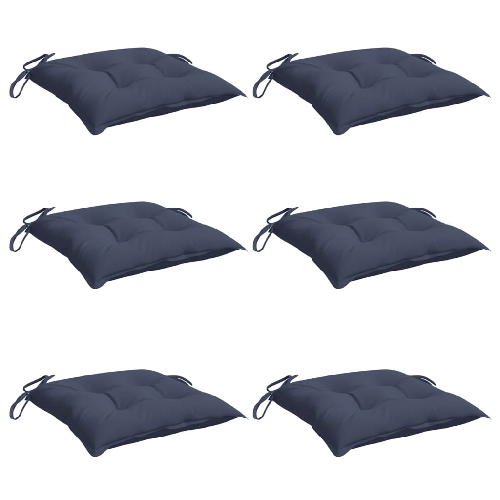 VIDAXL STUHR Kissen 6 PCs 40x40x7 cm Oxford Stoff Marine Blau
