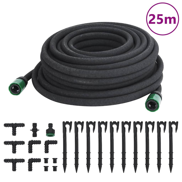Vidaxl Tropfschlauch 0,6 '' 25 m Gummischwarz