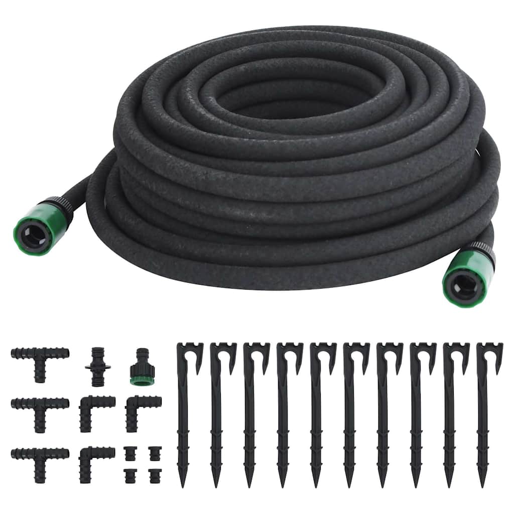 Vidaxl Tropfschlauch 0,6 '' 25 m Gummischwarz