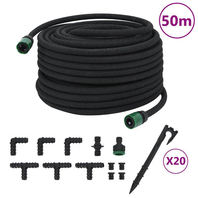 Vidaxl Tropfschlauch 0,6 '' 50 m Gummischwarz