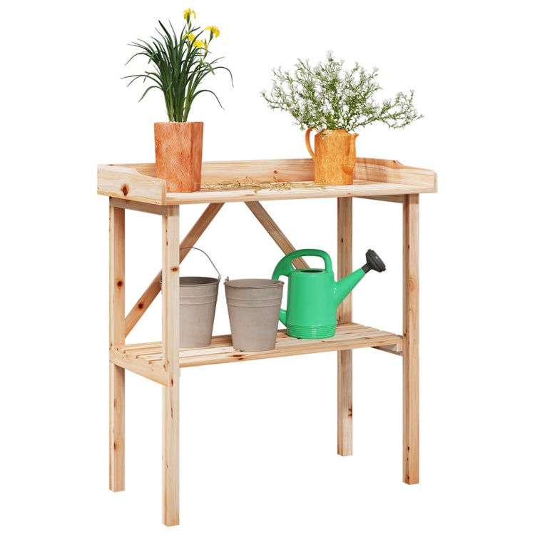 VIDAXL -Pflanzentisch mit Regal 78x38x82,5 cm Festkieferholz