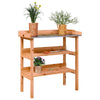 VIDAXL -Pflanzentisch mit Regalen 78x38x82,5 cm Kiefernbraun