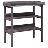 VIDAXL -Pflanzentisch mit Regalen 78x38x82,5 cm Pine -Holzgrau - afbeelding 2