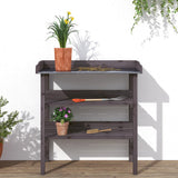 VIDAXL -Pflanzentisch mit Regalen 78x38x82,5 cm Pine -Holzgrau - afbeelding 3