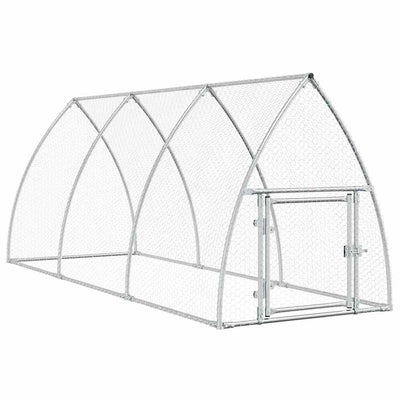 Vidaxl Chicken Coop 300x105x120 cm verzinkter Stahl silberfarben