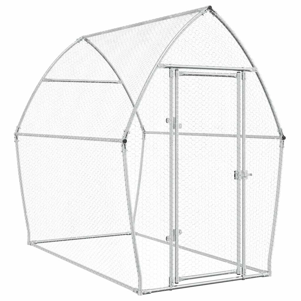 Vidaxl Chicken Coop 200x105x182 cm verzinkter Stahl silberfarben