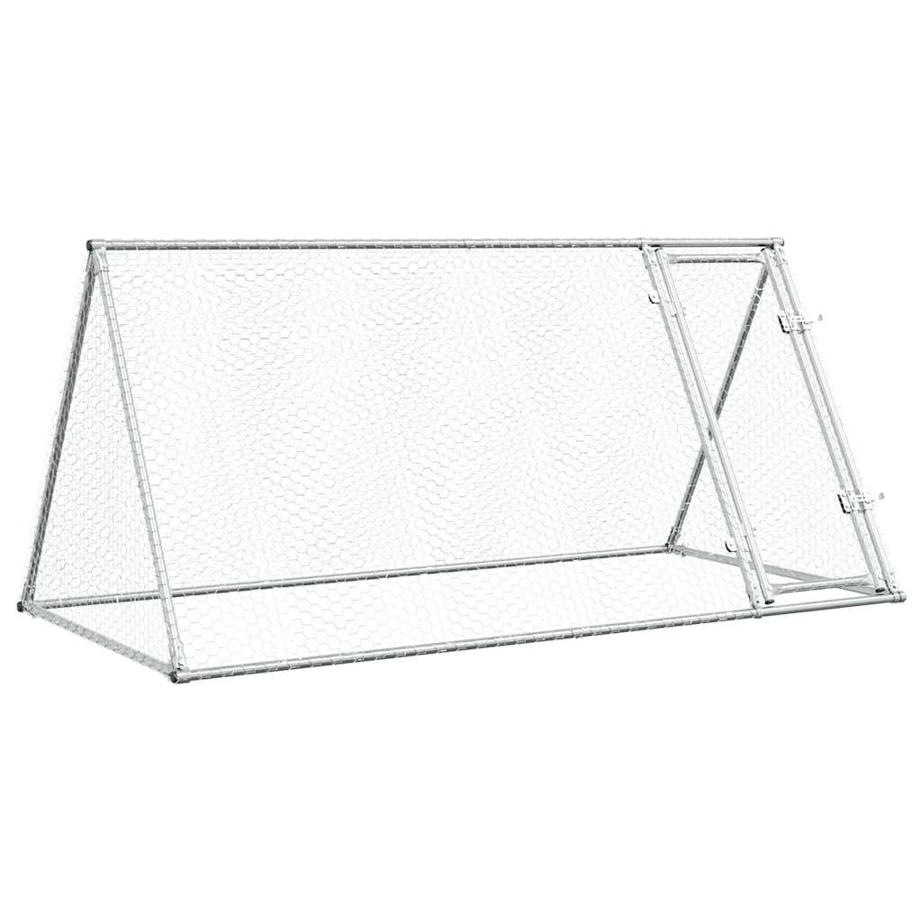 Vidaxl Chicken Coop 200x105x91 cm verzinkter Stahl silberfarben