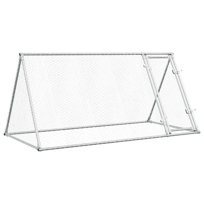 Vidaxl Chicken Coop 200x105x91 cm verzinkter Stahl silberfarben