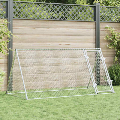 Vidaxl Chicken Coop 200x105x91 cm verzinkter Stahl silberfarben
