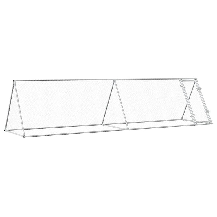 Vidaxl Chicken Coop 400x105x91 cm verzinkter Stahl silberfarben