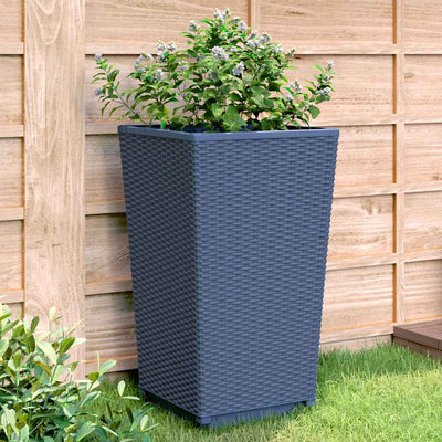 VIDAXL -Pflanzer 2 ST 32.5x32.5x57 cm Polypropengrau