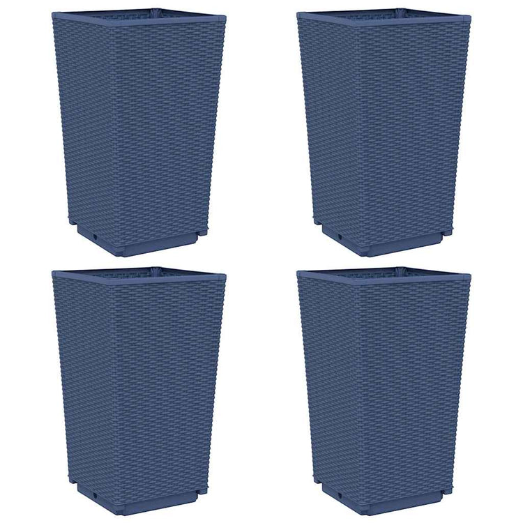 VIDAXL -Pflanzer 4 ST 32.5x32.5x57 cm Polypropengrau