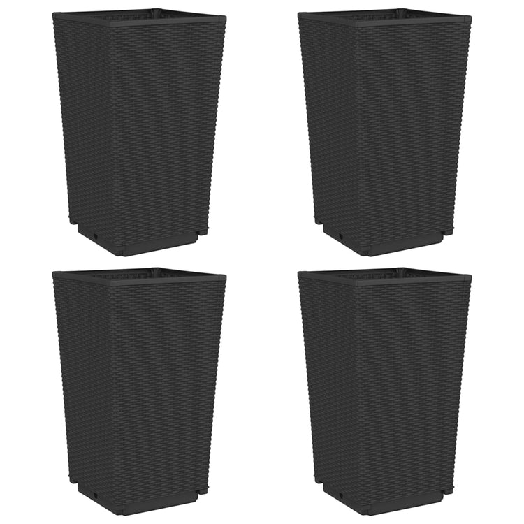 VIDAXL -Pflanzer 4 ST 32.5x32.5x57 cm Polypropen Schwarz