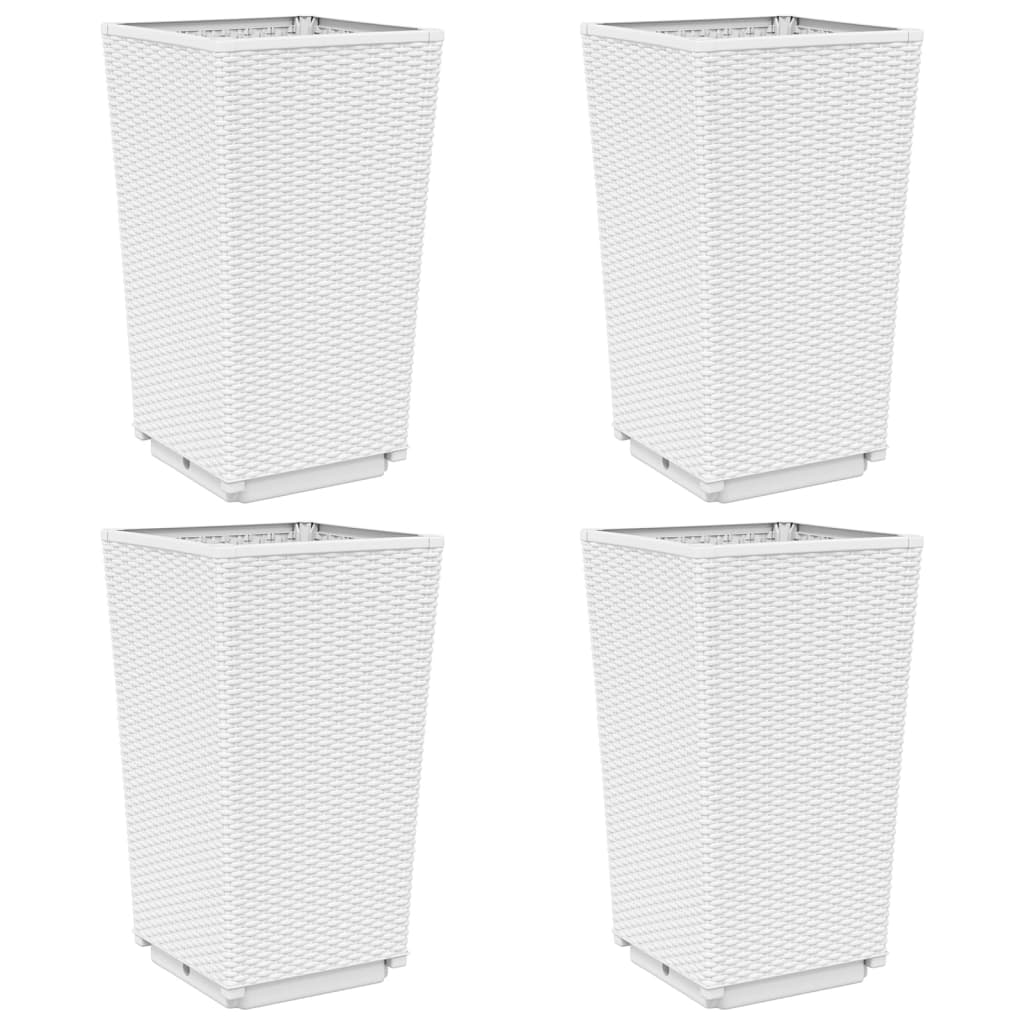 VIDAXL -Pflanzer 4 ST 32.5x32.5x57 cm Polypropen weiß