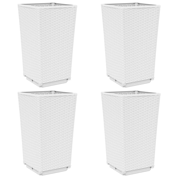 VIDAXL -Pflanzer 4 ST 32.5x32.5x57 cm Polypropen weiß