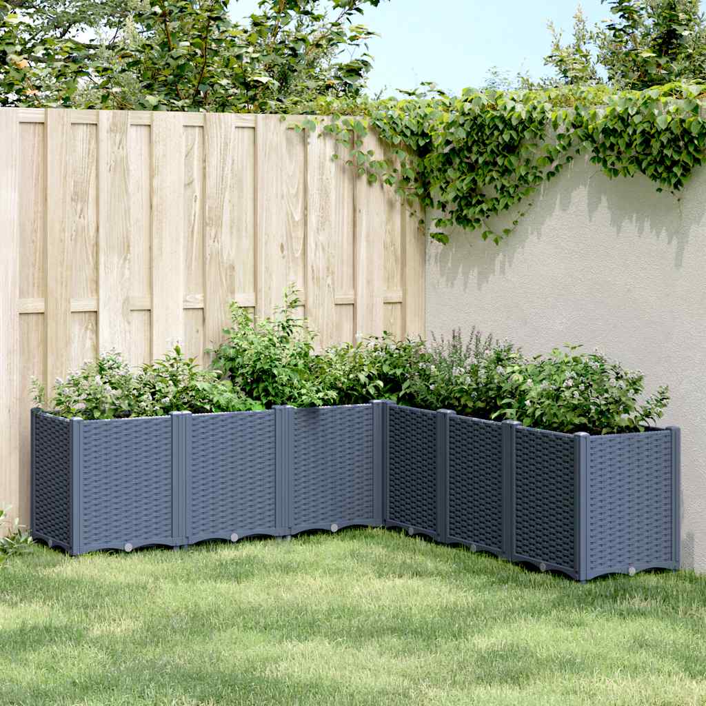VIDAXL -Planungsbox 160x160x53 cm Polypropengrau